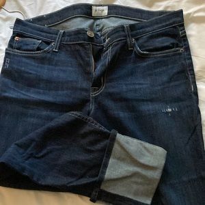 Hudson cropped dark denim